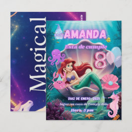 invitacion de Sirena Ariel brillante ポストカード