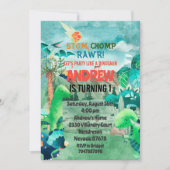 Invitación Dinosaur Birthday Invitation, Dinosaurs 招待状 (正面)