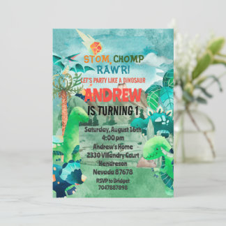 Invitación Dinosaur Birthday Invitation, Dinosaurs 招待状