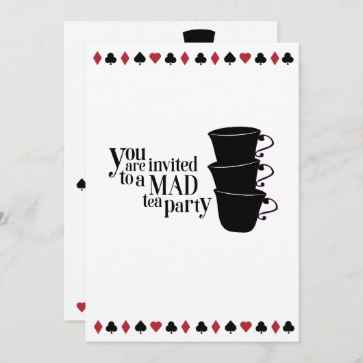 Invitación editable Wonderland 招待状 (正面/裏面)