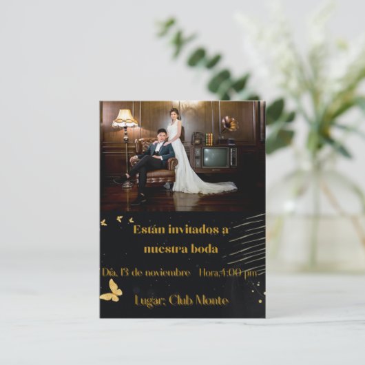 invitacion elegante bodas ポストカード (スタンド正面)