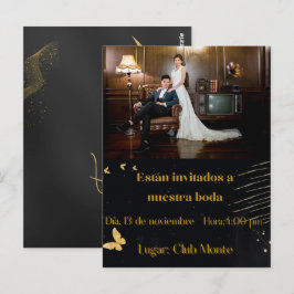 invitacion elegante bodas ポストカード