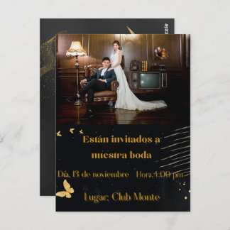 invitacion elegante bodas ポストカード