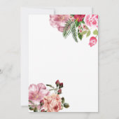 Invitación elegante de boda floral rosa con blanco 招待状 (裏面)
