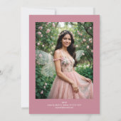 Invitación Exquisite Spring Tiara Pink & Green Flo 招待状 (裏面)