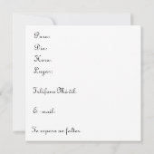 Invitación - Fiesta de Cumpleanoss 招待状 (裏面)