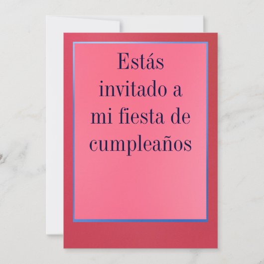 Invitación - Fiesta de Cumpleanoss - Rosada y Roja 招待状 (正面)