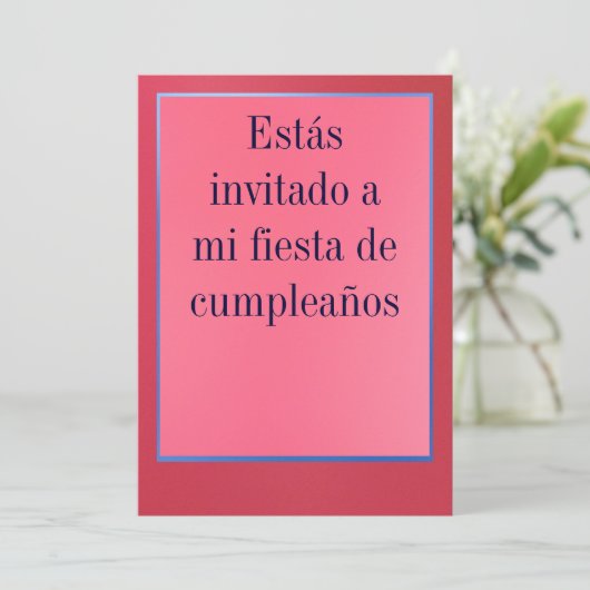 Invitación - Fiesta de Cumpleanoss - Rosada y Roja 招待状 (スタンド正面)