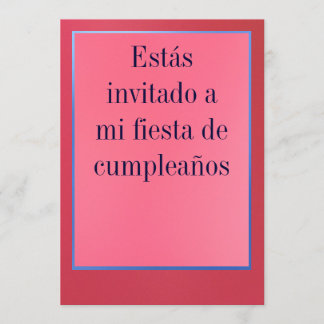 Invitación - Fiesta de Cumpleanoss - Rosada y Roja 招待状