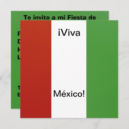 Invitación - Fiesta de Cumpleanoss - ¡ Viva México 招待状 (正面/裏面)