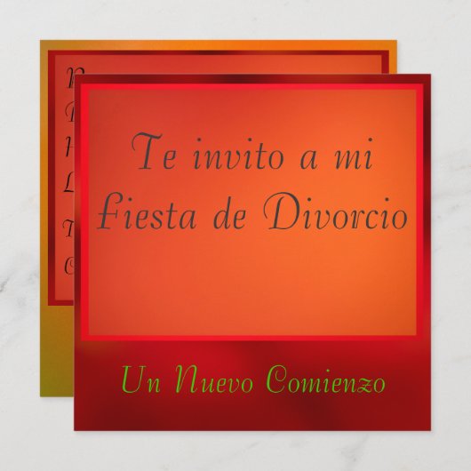 Invitación - Fiesta de Divorcio 招待状 (正面/裏面)