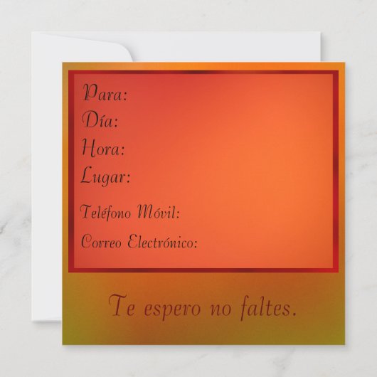 Invitación - Fiesta de Divorcio 招待状 (裏面)