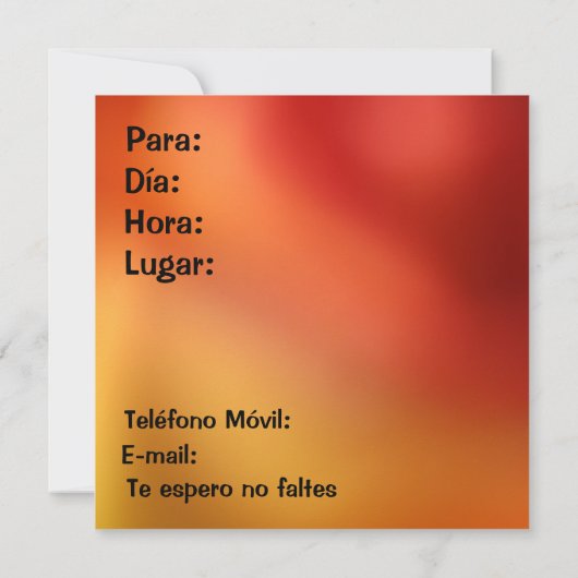 Invitación - Fiesta de Navidad - La Dalia Naranja 招待状 (裏面)