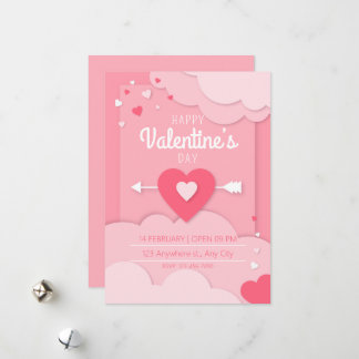 Invitación Fiesta El día de San Valentín Corazones シーズンカード