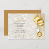 invitación fiesta navideña decorativa elegante 招待状 (正面/裏面)