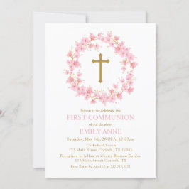 Invitación First Communion Cherry Blossom floral I 招待状