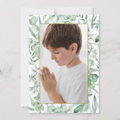 Invitación First Communion Eucalyptus leaves 招待状 (裏面)