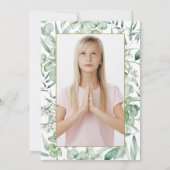 Invitación First Communion Eucalyptus leaves 招待状 (裏面)