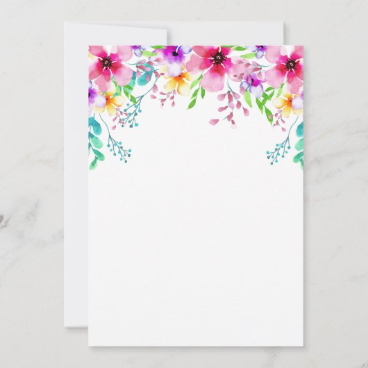 Invitación Floral Birthday Drive By Parade Invitat 招待状 (裏面)