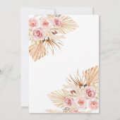 Invitación Floral pink Boho Pampas Baby Girl Invit 招待状 (裏面)