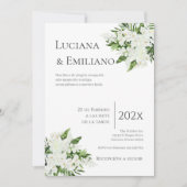 Invitación Floral White Wedding Invitation 招待状 (正面)