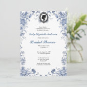 Invitación Florals azul presupuesto blue and white 招待状 (スタンド正面)