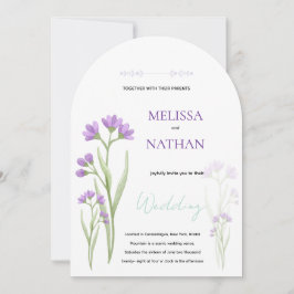 Invitación flores violetas delicadas 招待状