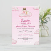Invitacion Girl Angel Baptism and First Birthday 招待状 (スタンド正面)
