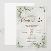 Invitación Green Natural Wedding Invitation 招待状 (正面/裏面)