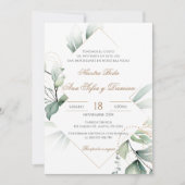 Invitación Greenery Spanish Wedding Invitation 招待状 (正面)