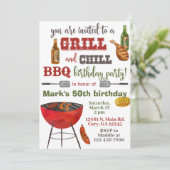 Invitación Grill & Chill BBQ birthday invitation. 招待状 (スタンド正面)