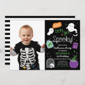 Invitación Halloween Party One Birthday photo 招待状 (正面/裏面)