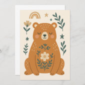 Invitación infantil – Osito Nórdico 招待状 (正面/裏面)