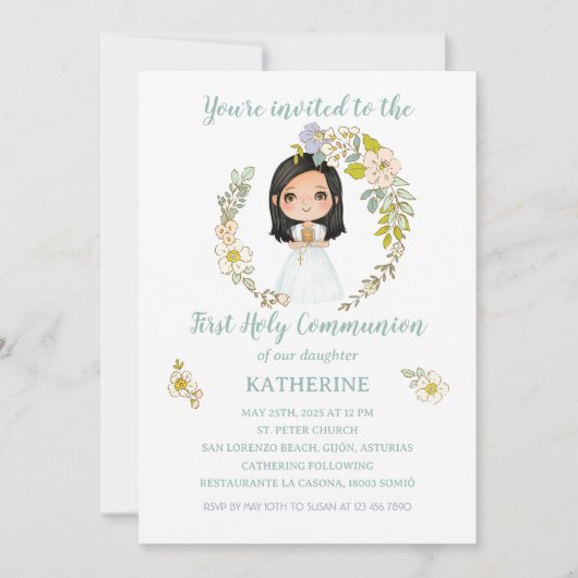 Invitación KATHERINE Primera Comunión 招待状 (正面)