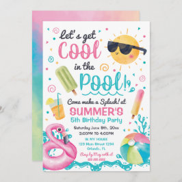 Invitación Let's get cool in the Pool birthday inv 招待状