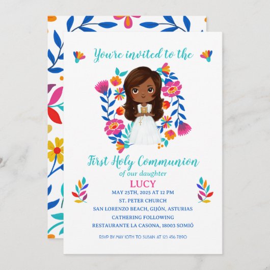 Invitación LUCY Primera Comunión 招待状 (正面/裏面)