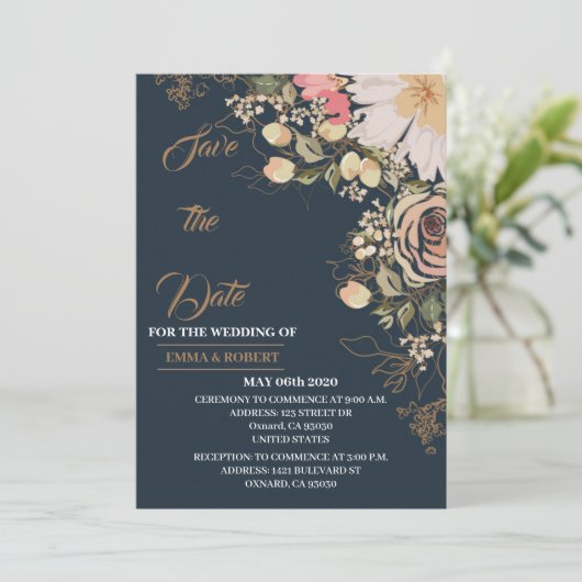 Invitación Magnética Wedding Invitation Cards with (スタンド正面)