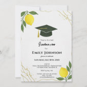 Invitación Mediterranean Lemon Graduation Invitati 招待状 (正面)