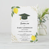 Invitación Mediterranean Lemon Graduation Invitati 招待状 (スタンド正面)