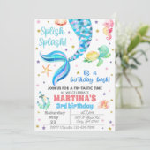 Invitación Mermaid birthday invitation, sea turtle 招待状 (スタンド正面)