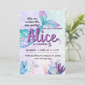 Invitación Mermaid invite for birthday parties 招待状 (スタンド正面)