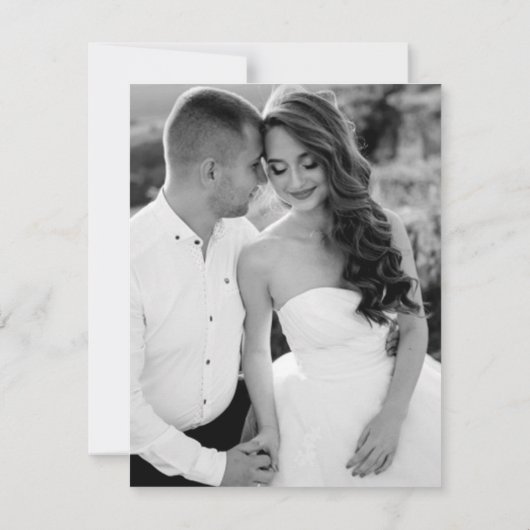 Invitación minimalist elegant wedding of the 招待状 (裏面)