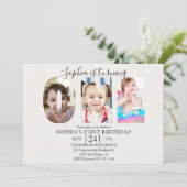Invitación Minimalist "ONE" First Birthday Photo G 招待状 (スタンド正面)