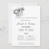 Invitación minimalista con anillo para boda  招待状 (正面)