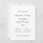 Invitación minimalista para boda  招待状 (正面)