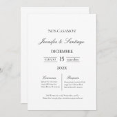 Invitación minimalista para boda  招待状 (正面/裏面)