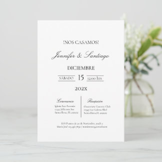 Invitación minimalista para boda  招待状