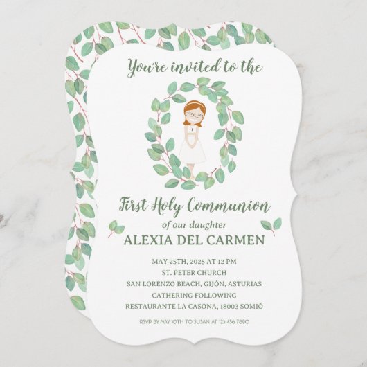 Invitación modelo Alexia Primera Comunión 招待状 (正面/裏面)