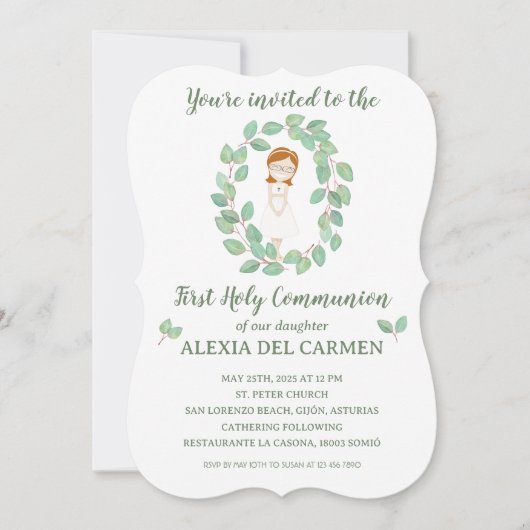 Invitación modelo Alexia Primera Comunión 招待状 (正面)