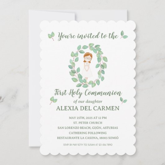 Invitación modelo Alexia Primera Comunión 招待状 (正面)